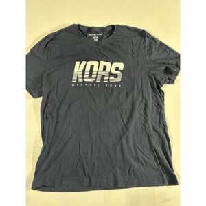 Michael Kors Men's Graphic Logo Cotton T-Shirt Navy Blue Size Large